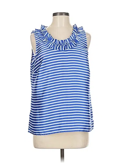 Pre-owned Rsvp By Talbots Sleeveless Blouse In Blue