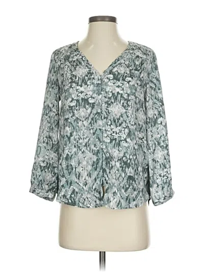 Pre-owned Liverpool Los Angeles 3/4 Sleeve Blouse In Blue