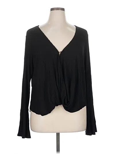 Lucky Brand Long Sleeve Blouse In Black