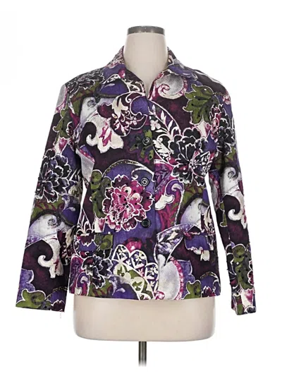 Pre-owned Chico's Blazer Jacket In Purple