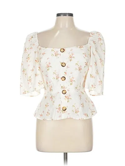 Pre-owned Reformation 3/4 Sleeve Blouse In White