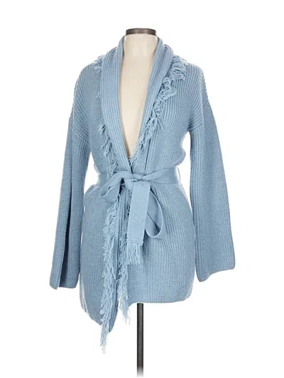 Pre-owned One Grey Day Los Angeles Cardigan Sweater In Blue