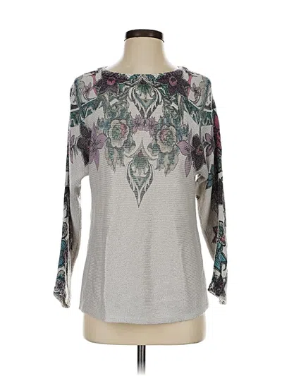 Pre-owned Chico's Cardigan Sweater In Silver