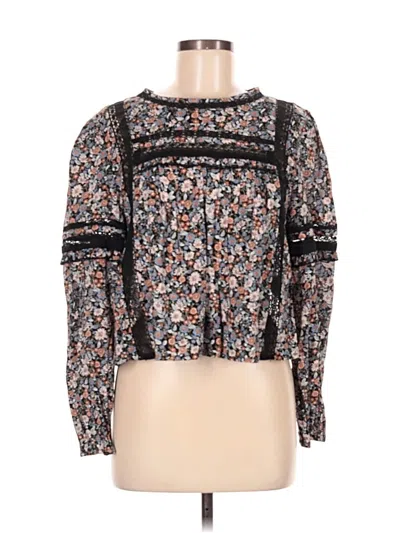 Pre-owned American Eagle Outfitters Long Sleeve Blouse In Black