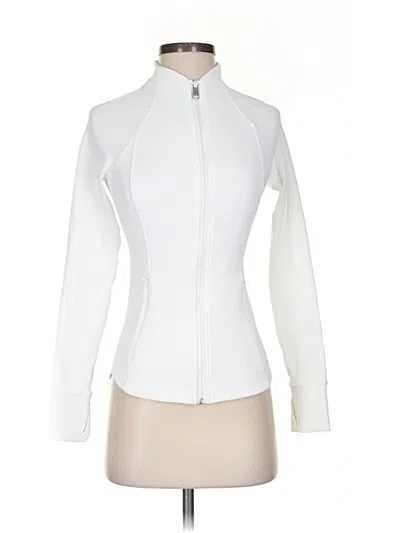 Pre-owned Athleta Cardigan Sweater In White