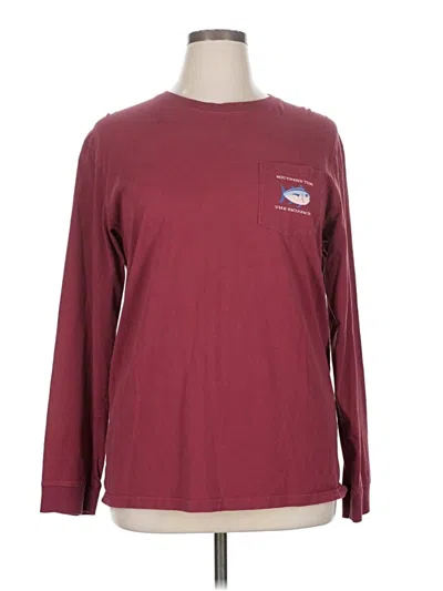 Pre-owned Southern Tide Long Sleeve T-shirt In Burgundy