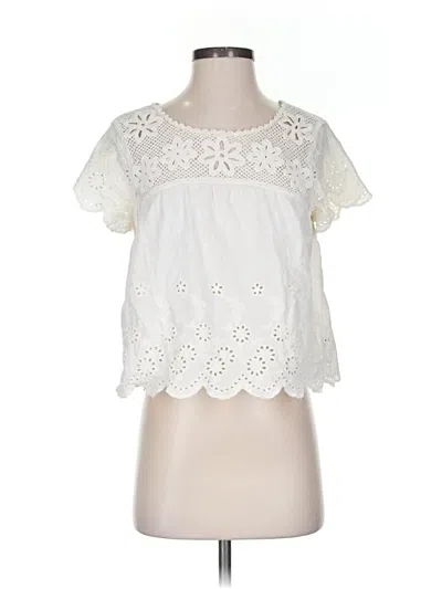 Pre-owned Nicole Miller Short Sleeve T-shirt In White