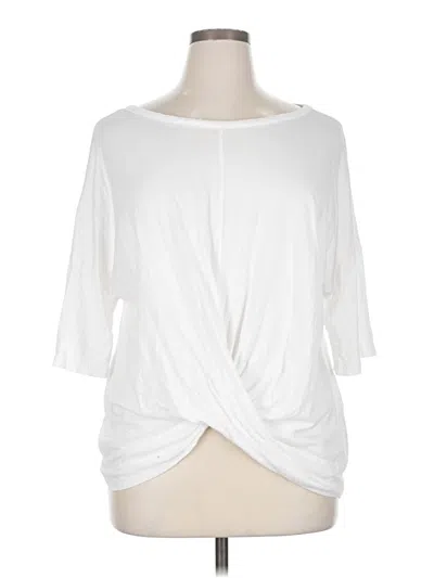 Pre-owned Zella 3/4 Sleeve T-shirt In White