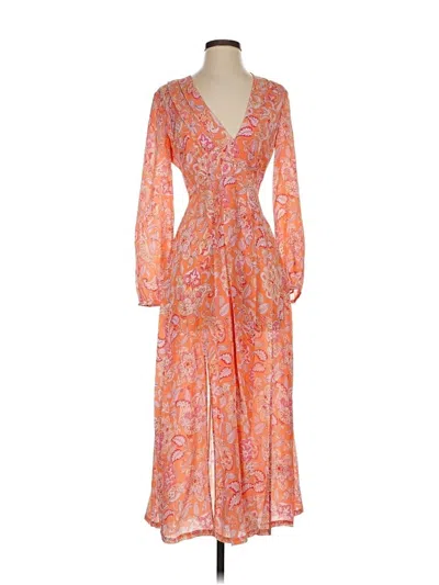 Pre-owned Rixo London Casual Dress In Orange