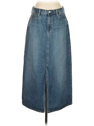 Pre-owned Uniqlo Denim Skirt In Blue