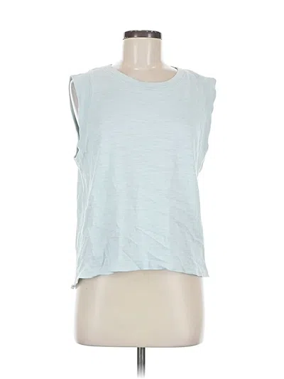 Pre-owned Faherty Sleeveless Top Blue Scoop Neck Tops