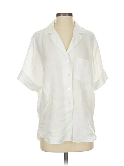 Pre-owned Theory Short Sleeve Blouse In White