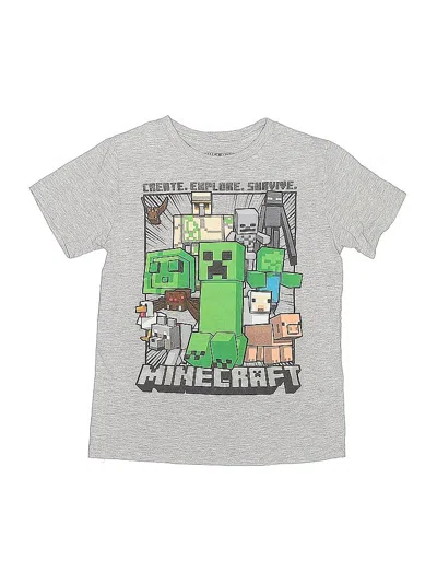 Pre-owned Minecraft Kids' Short Sleeve T-shirt In Gray