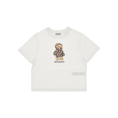 Burberry Jersey T-shirt With Thomas Bear Print Kids In White