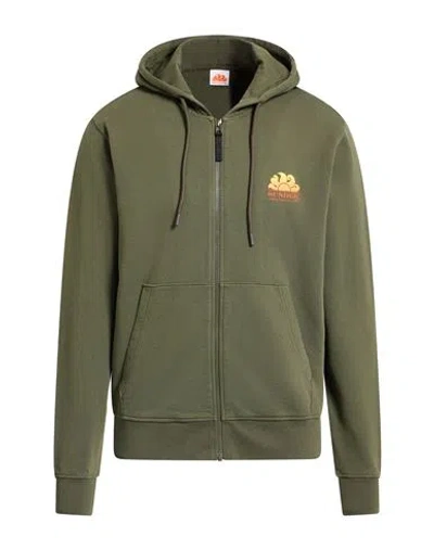 Sundek Man Sweatshirt Military Green Size S Cotton In Green
