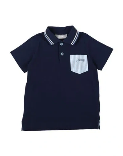 Herno Toddler Boy Polo Shirt Navy Size 3 Cotton In Blue