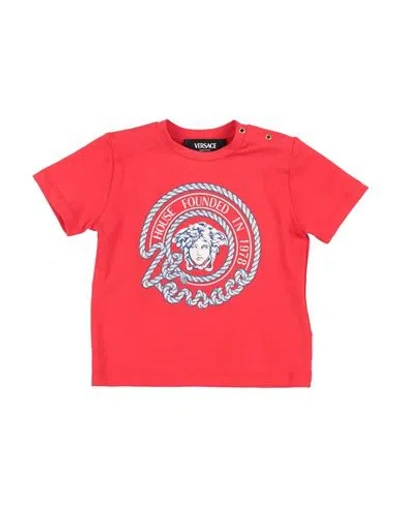 Versace Young Newborn Boy T-shirt Red Size 3 Cotton, Elastane In Red