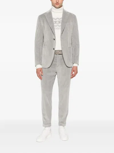 Eleventy Anzug Aus Cord In Gray