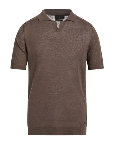 Liu •jo Man Man Sweater Khaki Size M Linen, Cotton In Brown