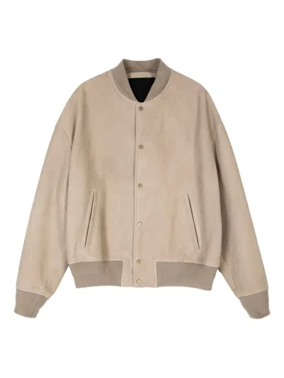 Salvatore Santoro Buttoned Bomber Jacket In Neutral