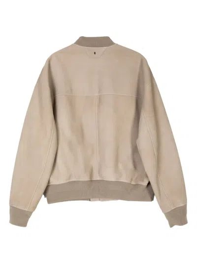 Salvatore Santoro Buttoned Bomber Jacket In Neutral