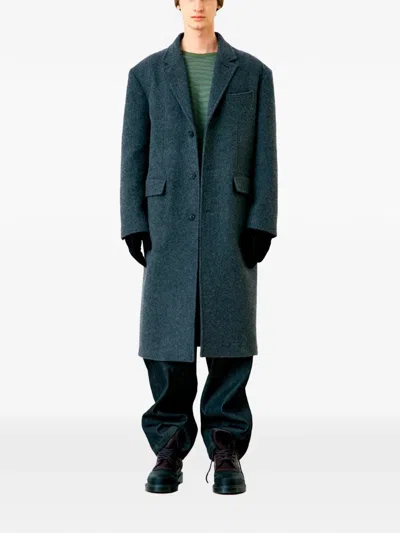 Coor Three-button Alpaca Coat In Gray