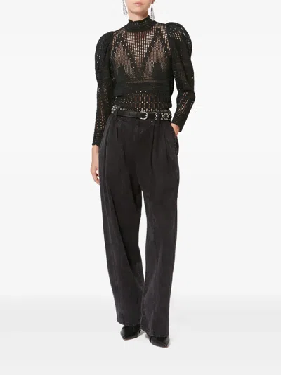 Isabel Marant X Ireme Studded Straight Trousers In Black