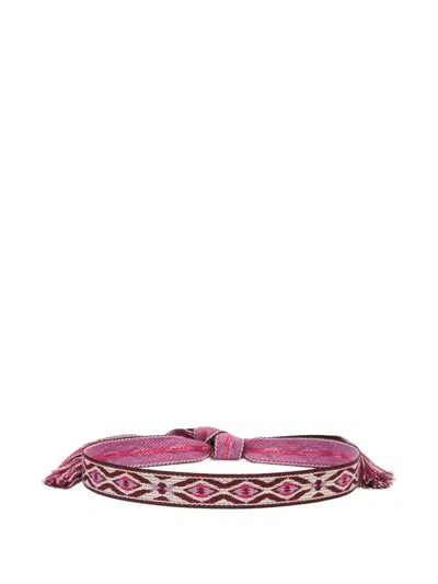 Isabel Marant Etki Geometric-pattern Belt In Pink