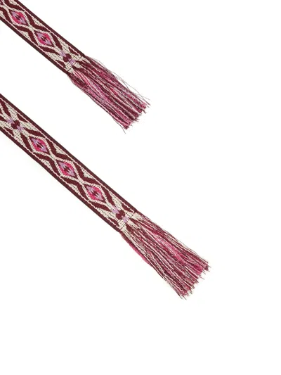 Isabel Marant Etki Geometric-pattern Belt In Pink