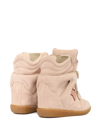 Isabel Marant Women Peach High Top Sneakers, 3.5 Luxury Sneakers For Women Darveys In Pink