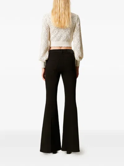 Twinset Flared Trousers In Black