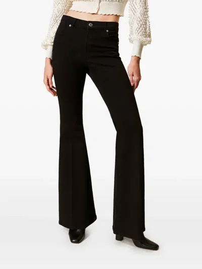 Twinset Flared Trousers In Black