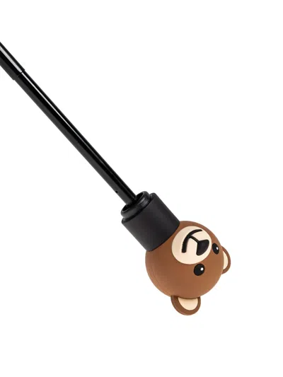 Moschino Striped-print Umbrella In Brown