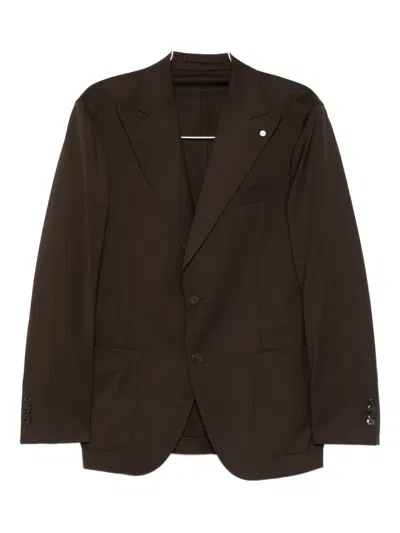 Luigi Bianchi Mantova Pocket Buttoned Suit In Brown