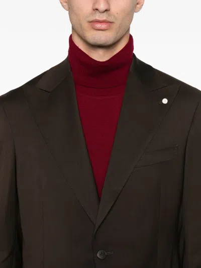Luigi Bianchi Mantova Pocket Buttoned Suit In Brown