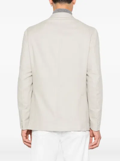 Eleventy Single-breasted Patch-pocket Blazer In Green