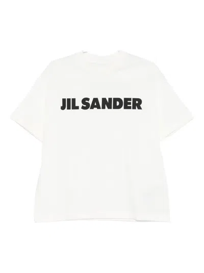Jil Sander Crewneck Short Sleeves Classic Print T-shirt Clothing In White