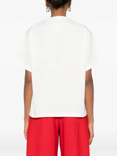 Jil Sander Crewneck Short Sleeves Classic Print T-shirt Clothing In White