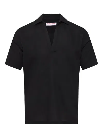 Orlebar Brown Ridley V-neck Short-sleeved Shirt In Black