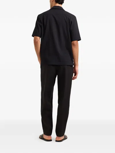 Orlebar Brown Ridley V-neck Short-sleeved Shirt In Black