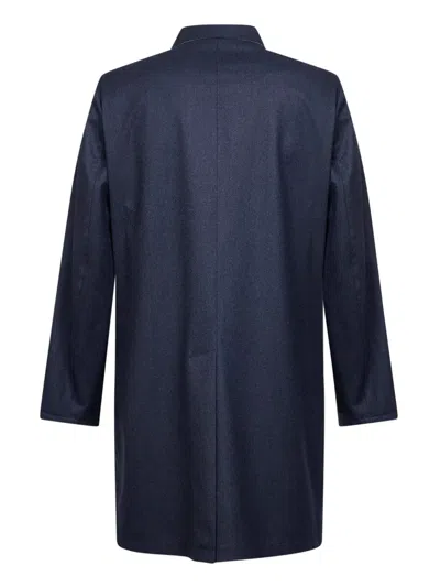 D4.0 Reversible Single-breasted Coat In Blue