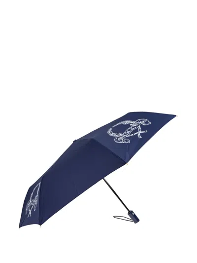 Moschino Logo-detail Graphic-print Umbrella In Brown
