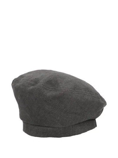 Pre-owned Giorgio Armani Silk Beret In Gray
