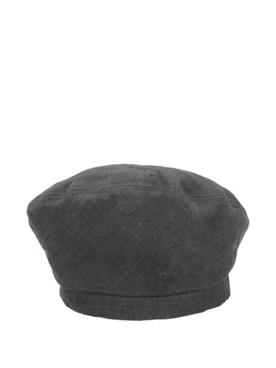 Pre-owned Giorgio Armani Silk Beret In Gray