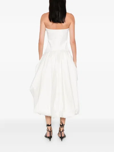 Simkhai Izzy Strapless Taffeta Midi Dress In White