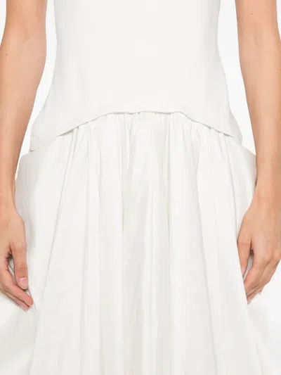 Simkhai Izzy Strapless Taffeta Midi Dress In White