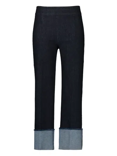 Avenue Montaigne Bonnie Cuffed-hem Jeans In Blue
