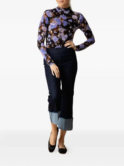 Avenue Montaigne Bonnie Cuffed-hem Jeans In Blue