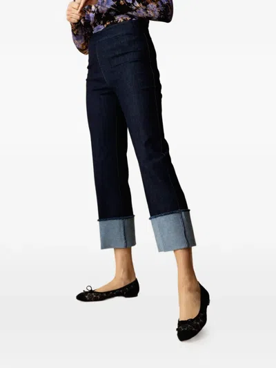Avenue Montaigne Bonnie Cuffed-hem Jeans In Blue