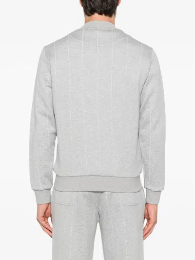 Eleventy Pinstripe Bomber Jacket In Gray